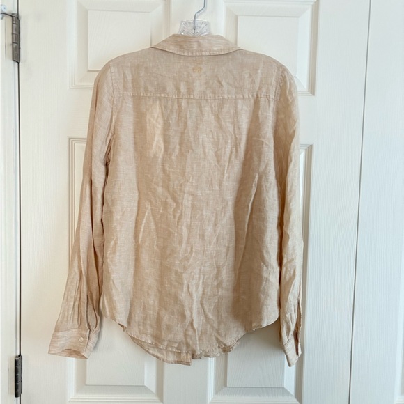 Lilly Pulitzer Sea View Linen Button Down Top SZ XS - Picture 4 of 6